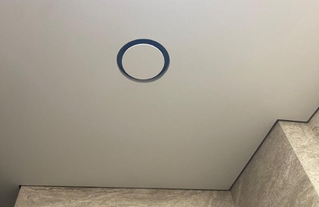 Теневой диффузор для натяжного потолка FoZa d125мм с вентилятором на шарикоподшипнике с выходом на трубу 60х120мм